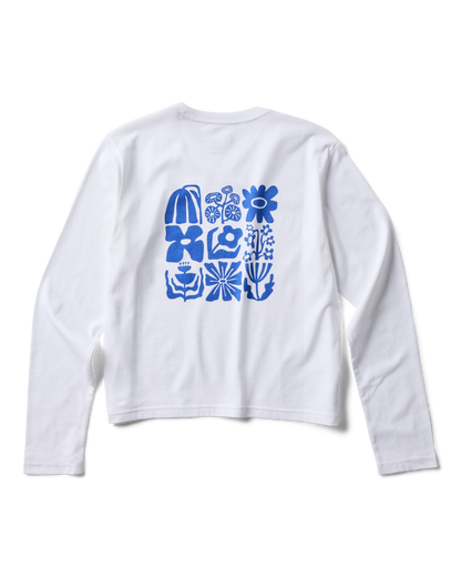 Flower Patch Long-Sleeve T-Shirt - Women's - White - US 5023