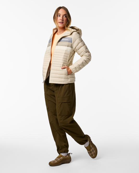 Fuego Down Hooded Jacket - Women's - Cream Stripes - US 7523