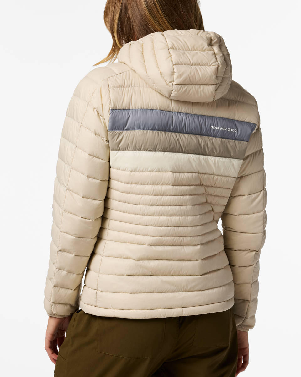 Fuego Down Hooded Jacket - Women's - Cream Stripes - US 7523