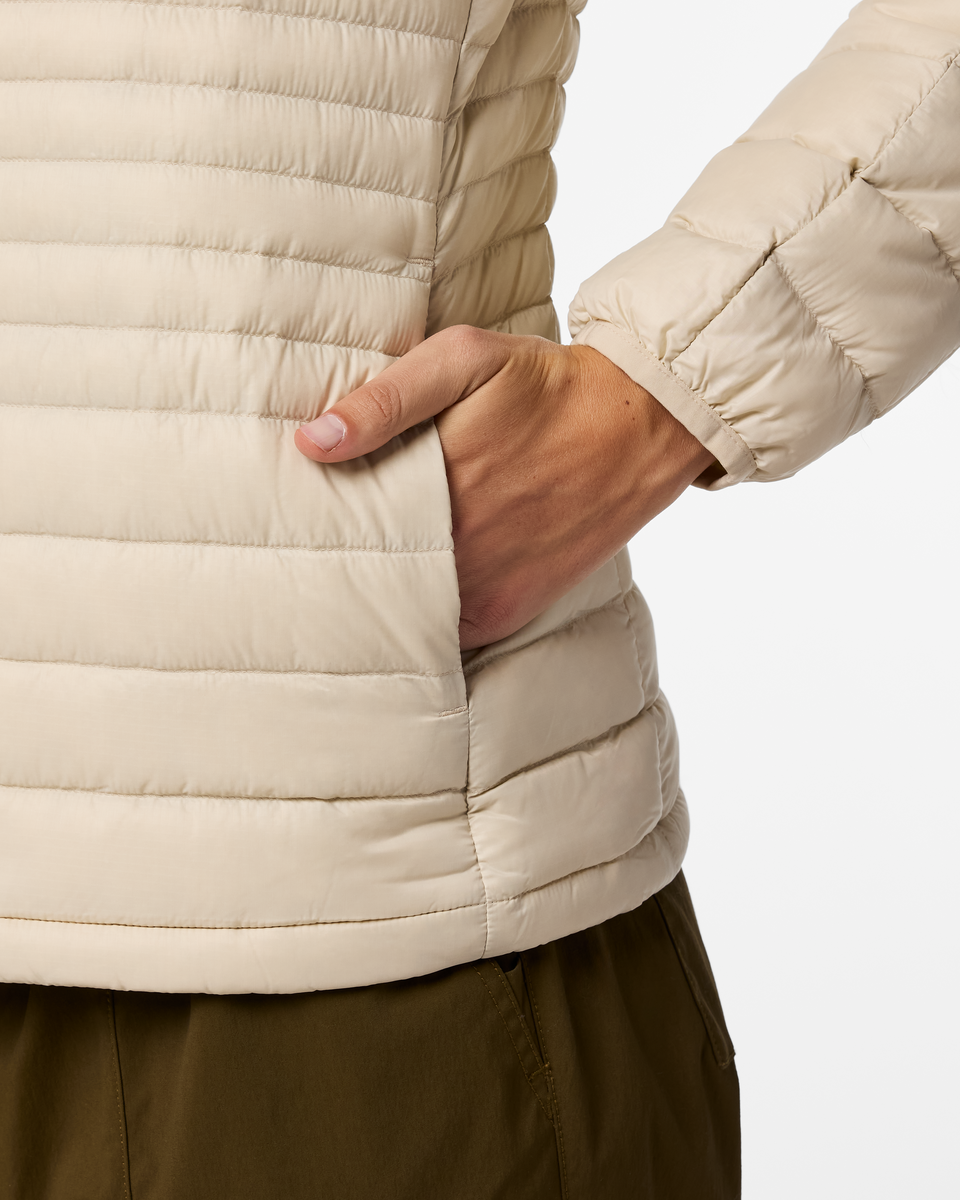 Fuego Down Hooded Jacket - Women's - Cream Stripes - US 7523