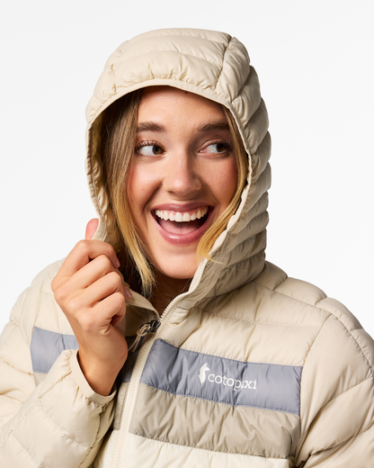 Fuego Down Hooded Jacket - Women's - Cream Stripes - US 7523