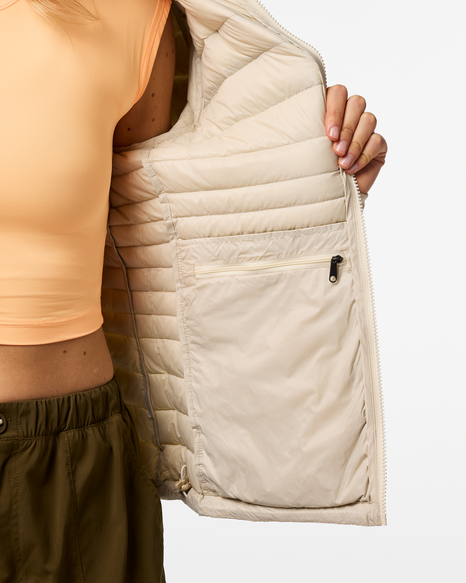 Fuego Down Hooded Jacket - Women's - Cream Stripes - US 7523